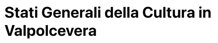 SGCV Stati Generali della Cultura in Valpocevera